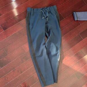 Women’s Blue Jogger Pants with Black Stripe